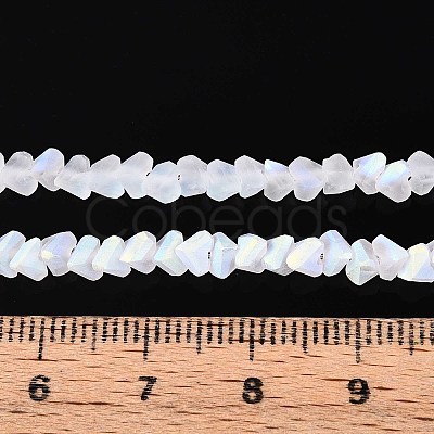 Frosted Transparent Glass Beads Strands GLAA-N054-4mm-01-1
