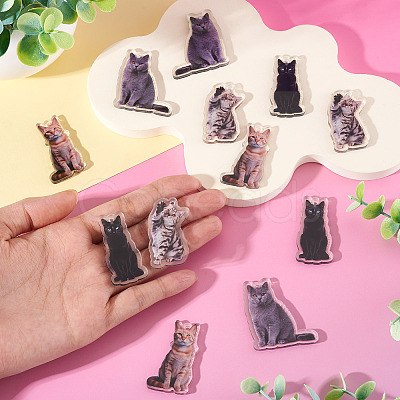 12Pcs 4 Styles Printed Acrylic Pendants OACR-TA0004-14A-1