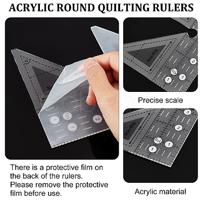 2Pcs 2 Style Acrylic Quilting Rulers DIY-AR0002-56-1