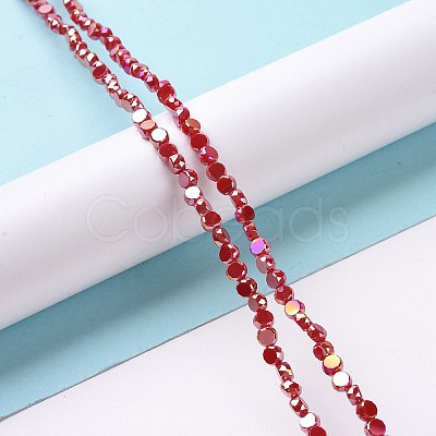 Electroplate Glass Beads Strands GLAA-E036-04E-1