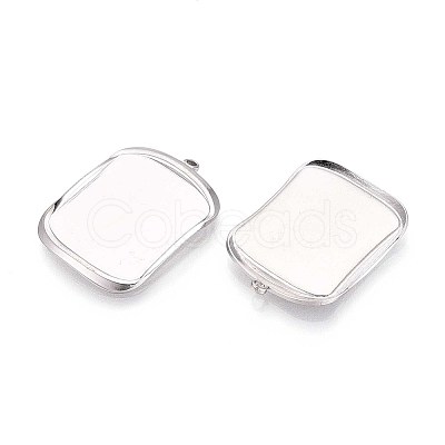 304 Stainless Steel Pendant Cabochon Settings STAS-T067-15P-1