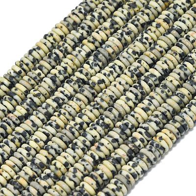 Frosted Natural Dalmatian Jasper Beads Strands G-K389-C22-01-1