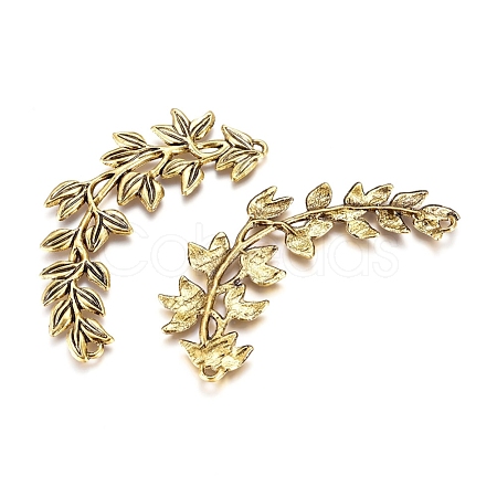 Tibetan Style Alloy Olive Branch Links connectors PALLOY-J082-04AG-1