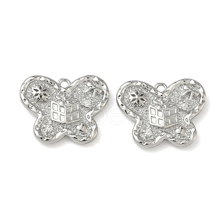 Christmas Brass Micro Pave Clear Cubic Zirconia Pendants KK-A280-03F-P-1