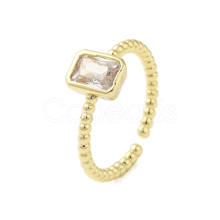 304 Stainless Steel Micro Pave Cubic Zirconia Cuff Rings for Women RJEW-U013-08G-1