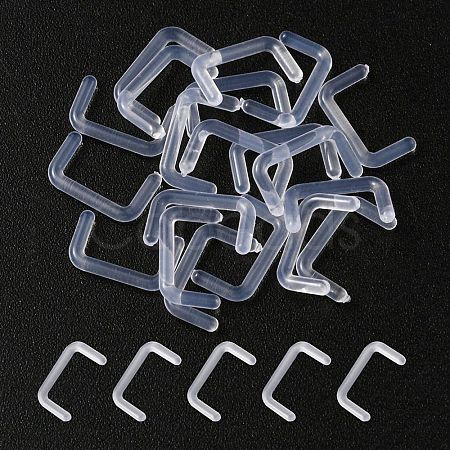 Acrylic L-Shaped Nose Ring AJEW-YW0001-06K-1