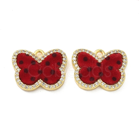 Brass Micro Pave Cubic Zirconia Pendants KK-C158-03D-G-1