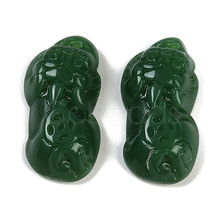 Spray Painted Imitation Jade Glass Beads GLAA-Z007-01G-1