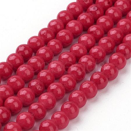 Natural Mashan Jade Round Beads Strands G-D263-4mm-XS31-1