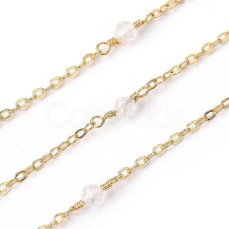 3.28 Feet Handmade Natural Rose Quartz Beaded Chains X-CHC-P007-E02-1