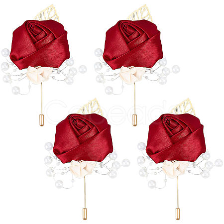 Rose Ribbon Brooch JEWB-WH0010-12B-1