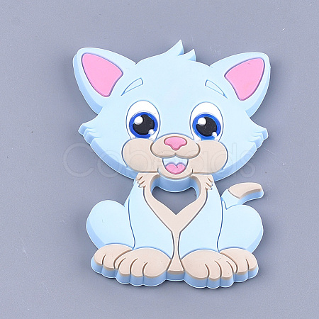 Food Grade Eco-Friendly Silicone Kitten Cabochons SIL-T052-08D-1