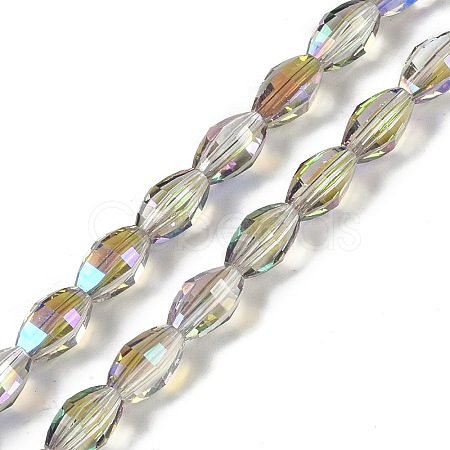 Electroplate Glass Beads Strands GLAA-Q101-03A-HP02-1