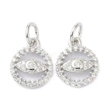 Brass Cubic Zirconia Charms ZIRC-C022-11P-1
