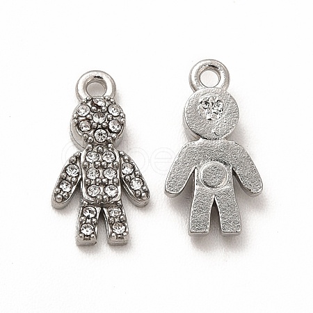 316 Surgical Stainless Steel with Crystal Rhinestone Pendants STAS-G305-04P-1