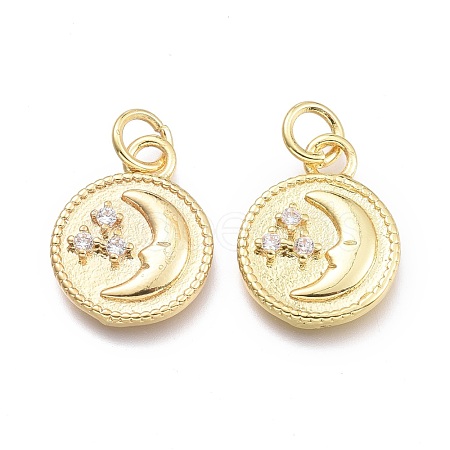 Brass Micro Pave Cubic Zirconia Pendants KK-P187-02G-1