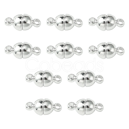 10Pcs Round Brass Magnetic Clasps with Loops KK-FS0001-34S-1