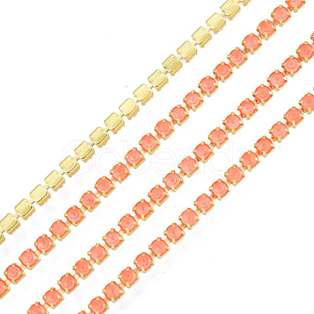 Brass Rhinestone Strass Chains CHC-N017-003B-B03-1