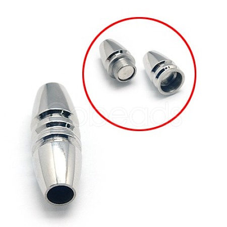 Tarnish Resistant 304 Stainless Steel Magnetic Clasps with Glue-in Ends STAS-E006-63-1