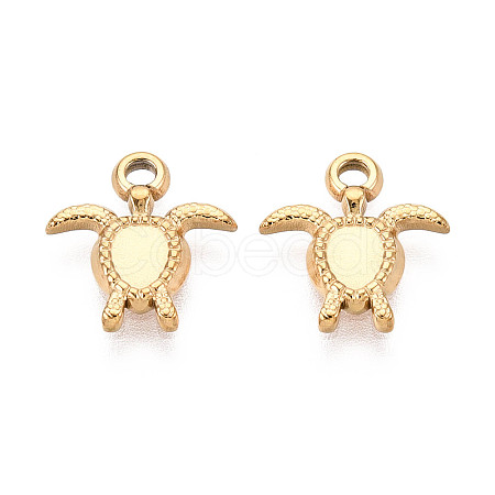 304 Stainless Steel Turtle Charms X-STAS-T072-53G-1