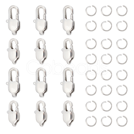 16Pcs 2 Size 304 Stainless Steel Lobster Claw Clasps STAS-UN0040-76B-1