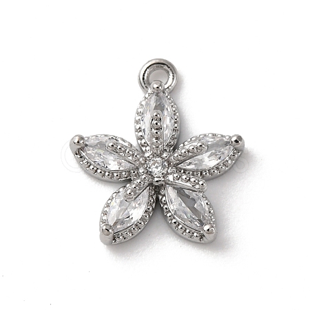 Brass Micro Pave Cubic Zirconia Charms LS-KK-D371-04F-P-1