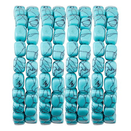 1 Strand Synthetic Turquoise Dyed Beads Strands G-FH0002-59B-1
