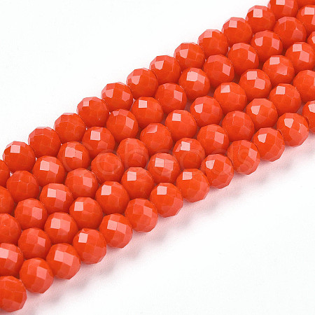 Opaque Solid Color Imitation Jade Glass Beads Strands EGLA-A044-P6mm-D03-1