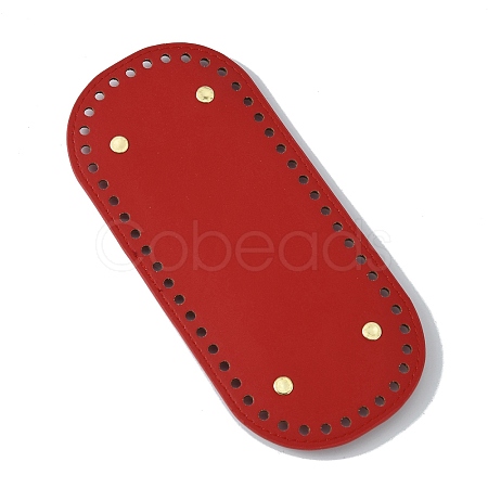 Oval PU Leather Knitting Crochet Bags Nail Bottom Shaper Pad DIY-WH0349-26LG-05-1