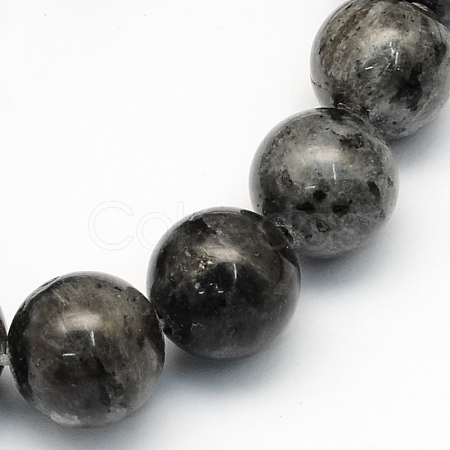 Natural Larvikite Round Beads Strands X-G-S159-8mm-1