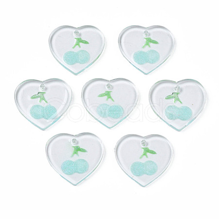 Transparent Resin Pendants RESI-N030-002C-1