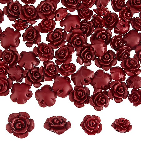 80Pcs 2 Styles Carved Cinnabar Beads CARL-HS0001-01-1