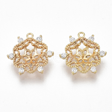 Brass Micro Pave Cubic Zirconia Peg Bails Pendants KK-S356-042G-NF-1