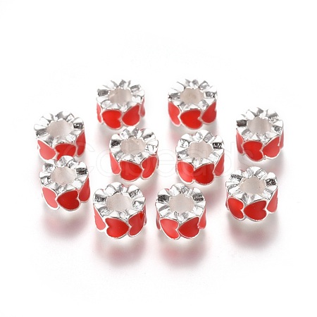 Alloy Enamel European Beads MPDL-R011-01-1