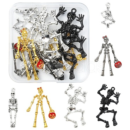 12Pcs 6 Styles Halloween Alloy Pendants Sets FIND-YW0006-25-1