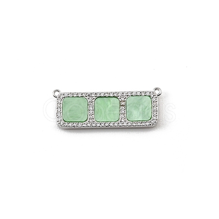Brass Micro Pave Clear Cubic Zirconia Connector Charms CU-CBA30E8-01P-A03-1