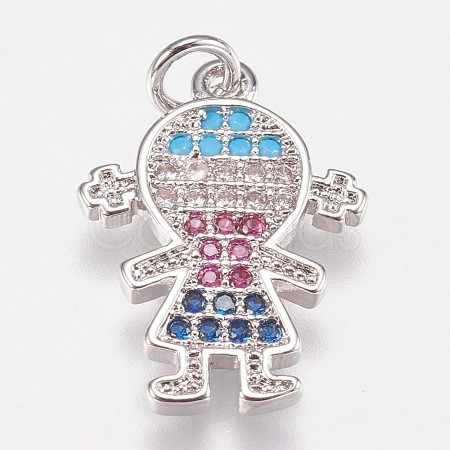 Brass Micro Pave Cubic Zirconia Pendants KK-I614-062P-1