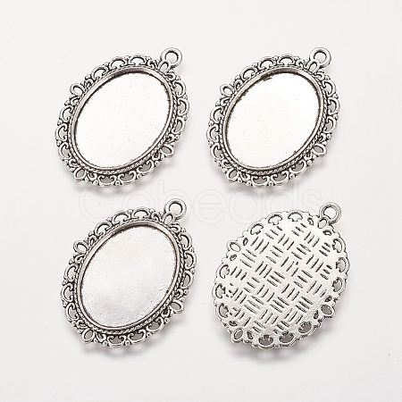 Zinc Alloy Pendant Settings for Cabochon & Rhinestone LS-PALLOY-A15257-AS-FF-1