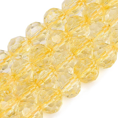 Crackle Transparent Glass Beads Strands GLAA-N068-06A-06-1
