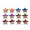 Opaque Resin & Walnut Wood Pendants, Two Tone, Star, Mixed Color, 26x28.5x3mm, Hole: 1.8mm