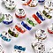 Brass Rhinestone Spacer Beads, Grade A, Straight Flange, Silver Color Plated, Rondelle, Mixed Color, 8x3.8mm, Hole: 1.5mm