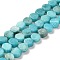 Natural Dolomite Beads Strands, Dyed, Hexagon, Deep Sky Blue, 7x6x3mm, Hole: 1.2mm, about 66pcs/strand, 16.34 inch(41.5cm)