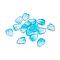 Two-Tone Transparent Glass Charms, Leaf, Cyan, 13.5x10.5x3.5mm, Hole: 1.2mm