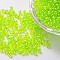 Eco-Friendly Transparent Acrylic Beads, Round, AB Color, Lawn Green, 8mm, Hole: 1.5mm, about 2000pcs/500g