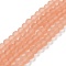 Transparent Glass Beads Strands, Faceted, Frosted, Rondelle, Light Salmon, 6x4.5mm, Hole: 1.4mm, about 83~85pcs/strand, 38~39cm