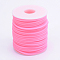 Hollow Pipe PVC Tubular Synthetic Rubber Cord, Wrapped Around White Plastic Spool, Hot Pink, 3mm, Hole: 1.5mm, about 27.34 yards(25m)/roll