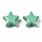 Spray Painted Brass Charms, Star, Medium Sea Green, 10x10.5x5.5mm, Hole: 2mm