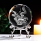 Inner Carving Constellation Glass Crystal Ball Diaplay Decoration, Fengshui Home Decor, Taurus, 80mm