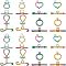 PVD Vacuum Plating 304 Stainless Steel Toggle Clasps, Mixed Shapes, Rainbow Color, 8sets/box