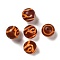 Tibetan Style dZi Beads, Natural Agate Beads, Dyed & Heated, Round, Dark Red, Green Tara Pattern, 14~14.5mm, Hole: 1.6mm